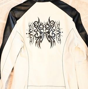 Wilsons Leather Sexy Tribal Motorcycle Jacket Sz M